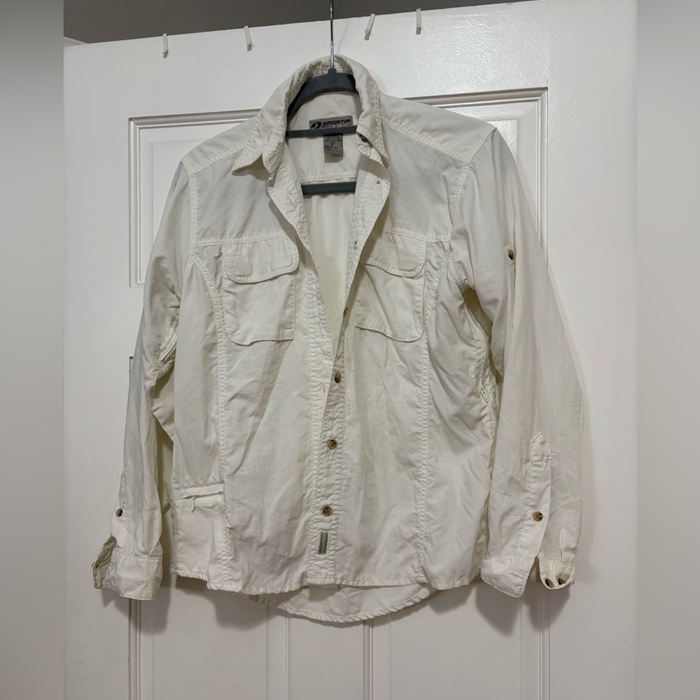Sportif USA White Button-Up Shirt – Size S